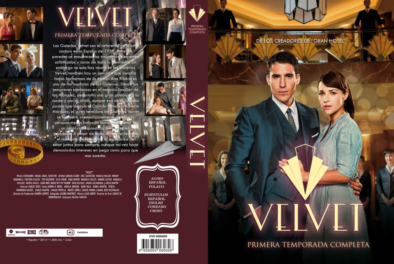 SERIE ESPAÑA, VELVET & VELVET COLECCION , 25 DVD IN BOXES, 76 CAP, 2014-20