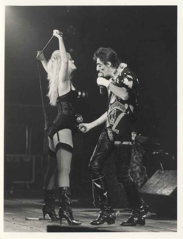 Alice Cooper Special Forces 1982 Tour stamped Original 7×9 Photo Sexy Girl