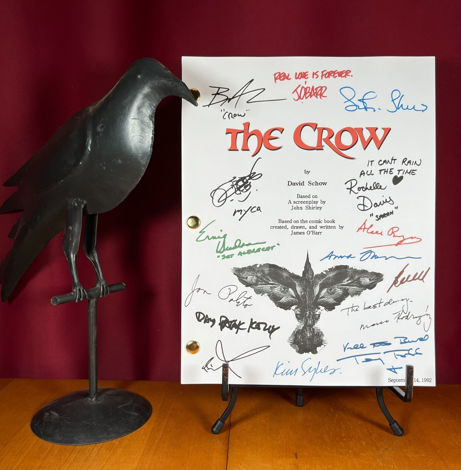 The Crow Script Signed- Autograph Reprints- Brandon Lee- Crow 1994