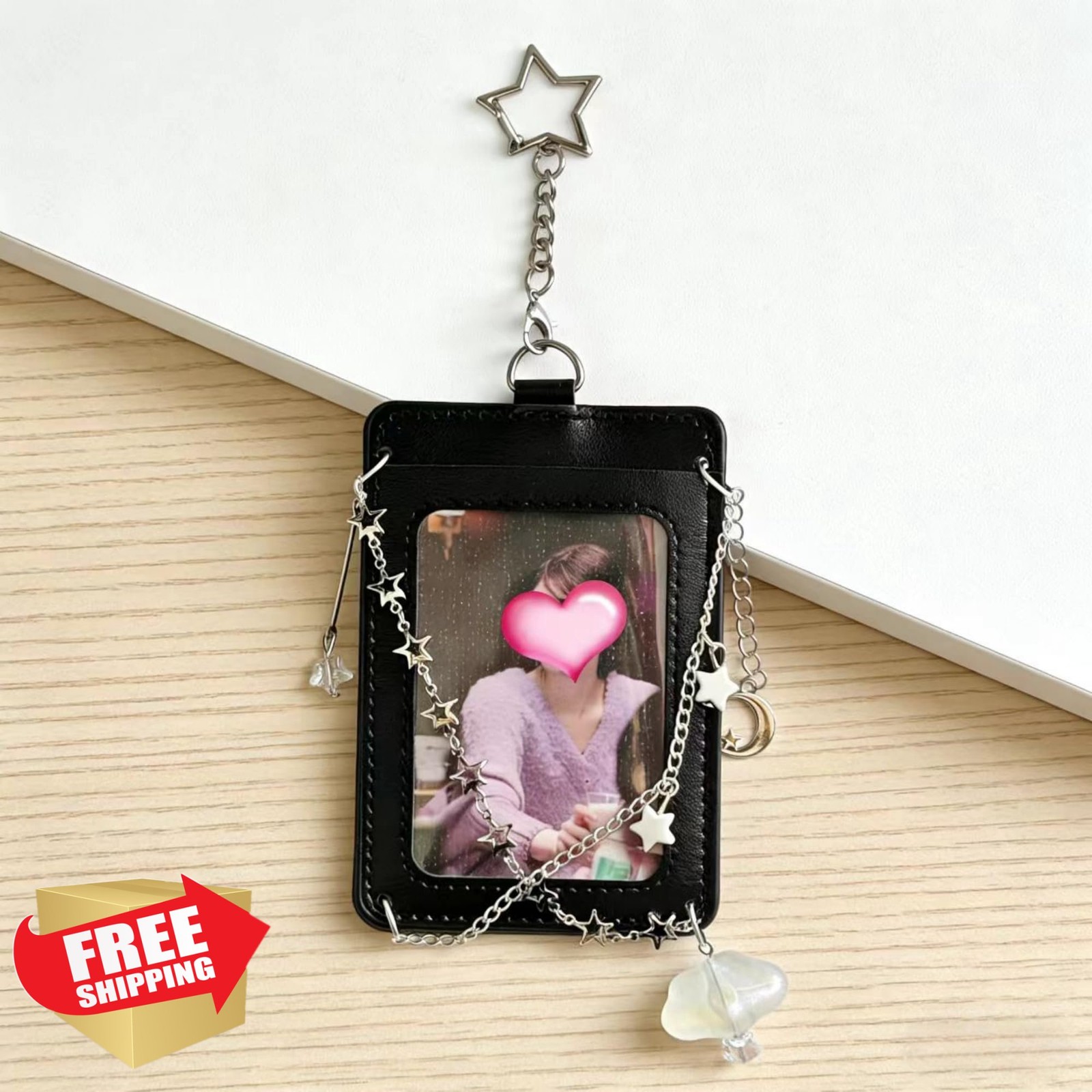 Kpop Photocard Holder Star Cloud Keychain Aesthetic ID Bag Charm