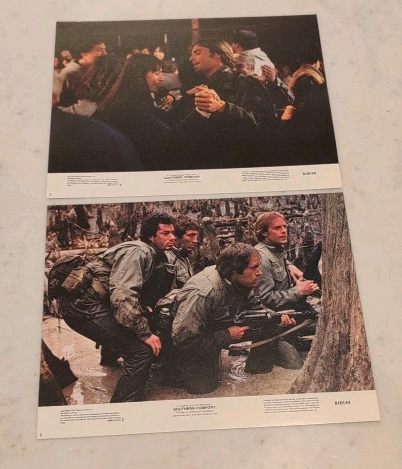 VINTAGE SOUTHERN COMFORT KEITH CARRADINE LOBBY CARD 1981 LOT (2) 11″x14″