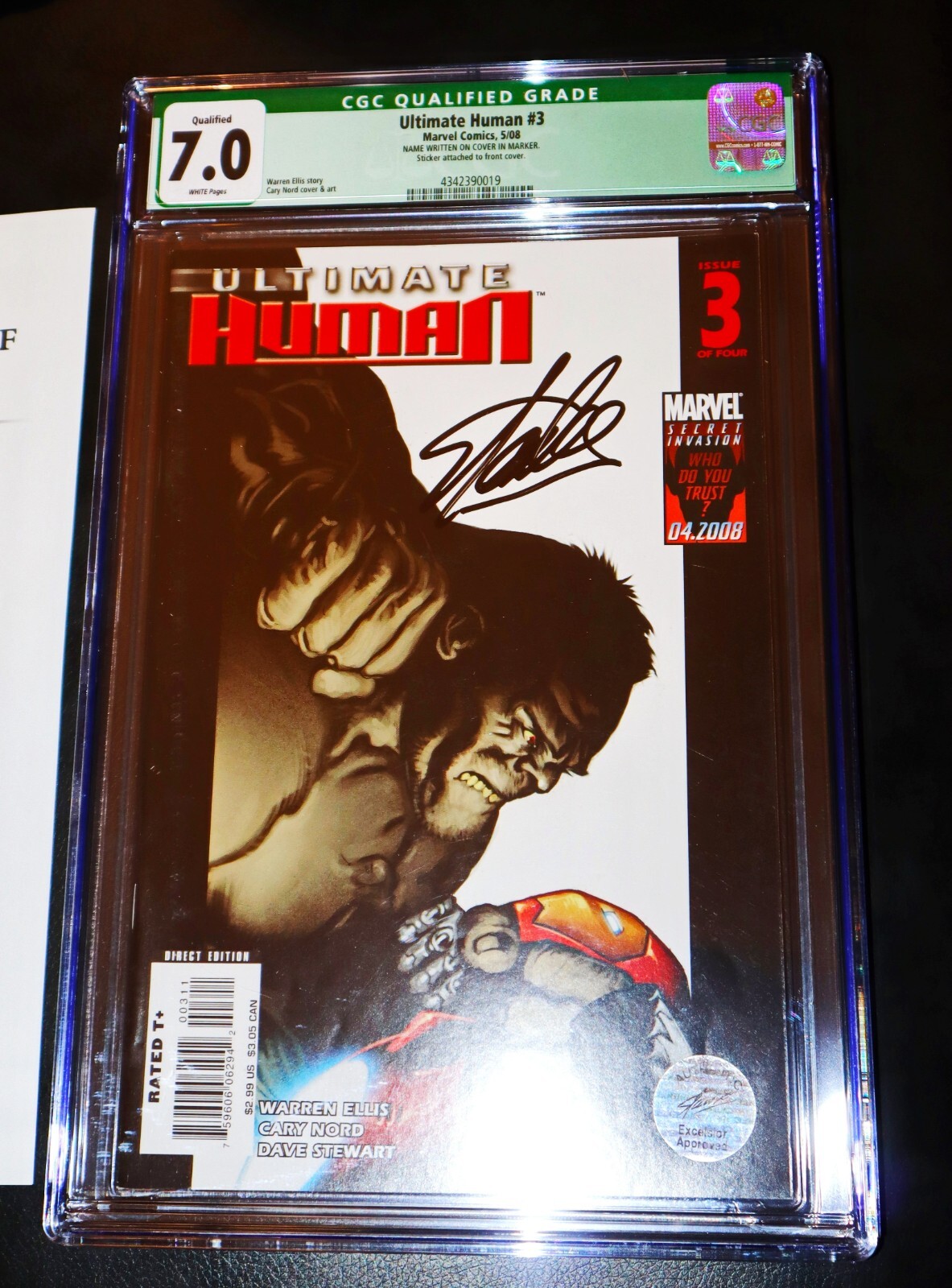 🔥🦸 RARE Ultimate Human #3 CGC STAN LEE Signed Iron Man Hulk Beckett Comic Book