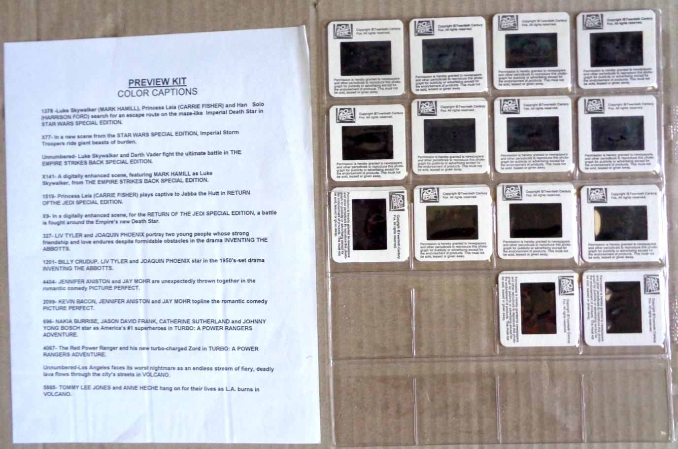20th Century Fox 1997 Winter/Spring Preview press kit w/ 14 slides Star Wars