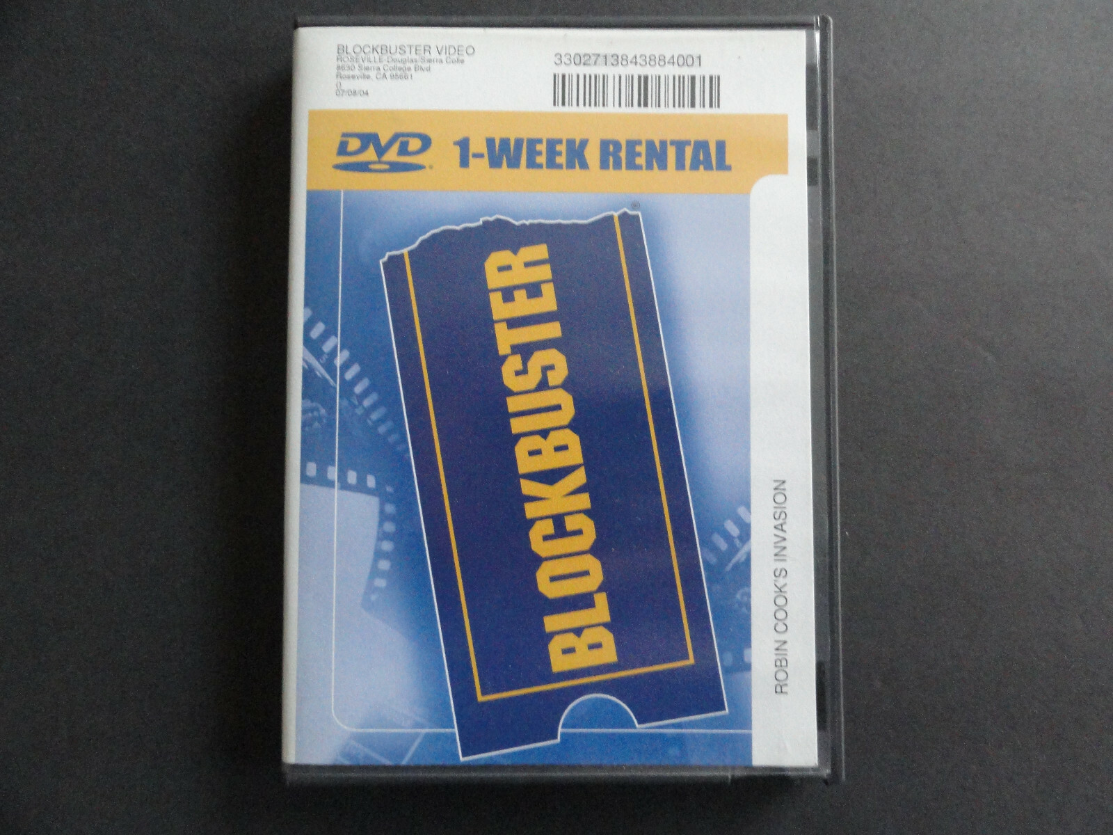 BLOCKBUSTER VIDEO DVD RENTAL CASE ” ROBIN COOK’S INVASION ” NO MOVIE INCLUDED