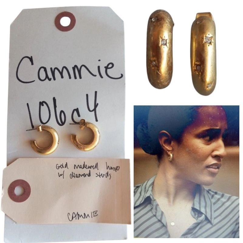 Panhandle TV Show Screen Worn Wardrobe Prop Tiana Okoye Cammie Earrings Tag