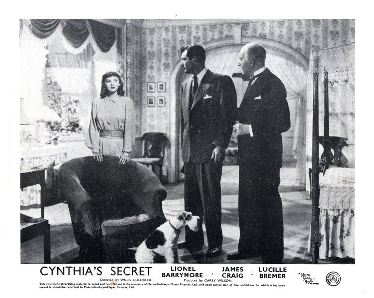 Cynthia’s Secret Dark Delusion Original Lobby Card Lionel Barrymore James Craig