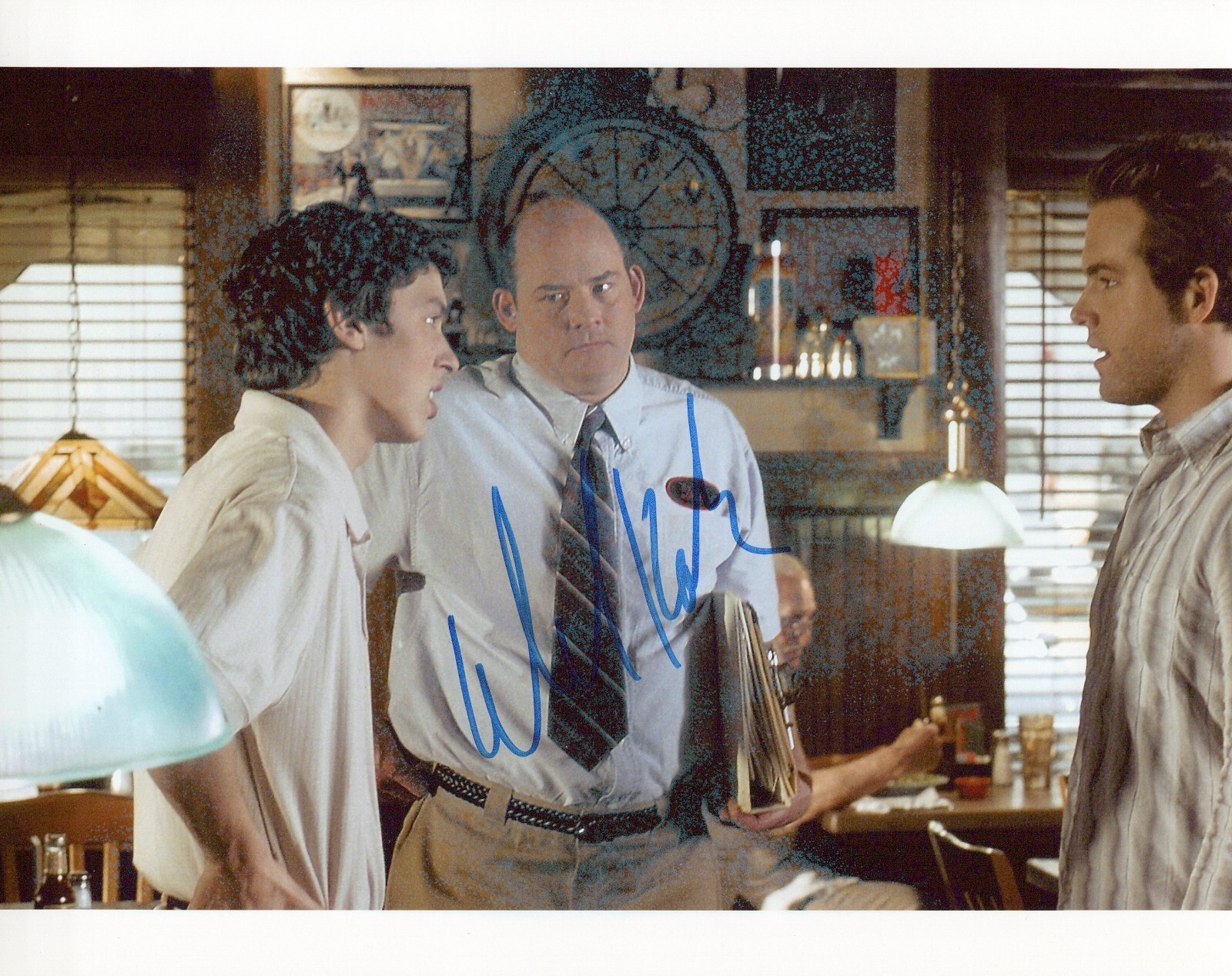 David Koechner Waiting W/Coa autographed photo signed 8X10 #4 color defect
