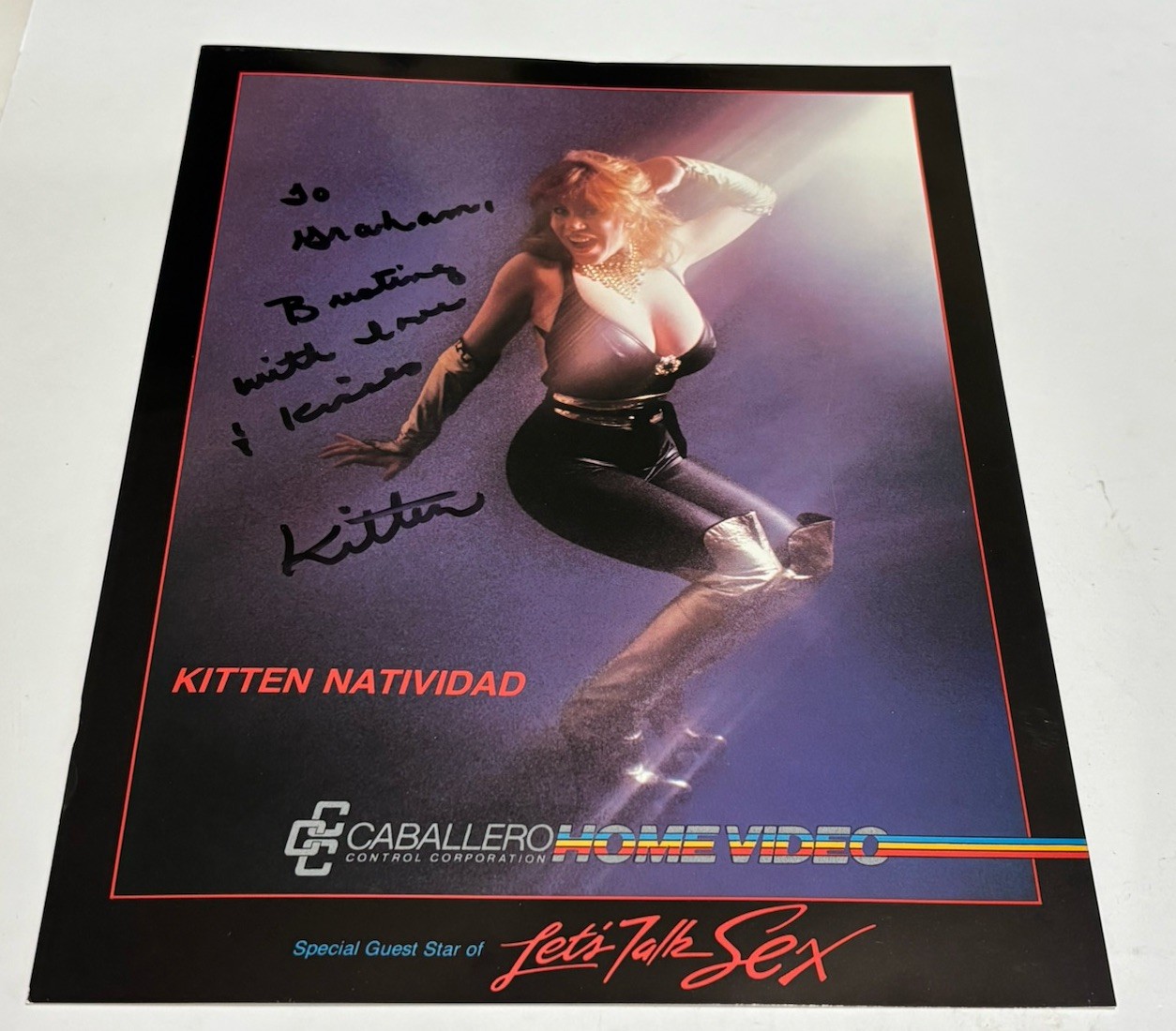 1980s Adult Video Star Legend KITTEN NATIVIDAD Signed Promo Flyer