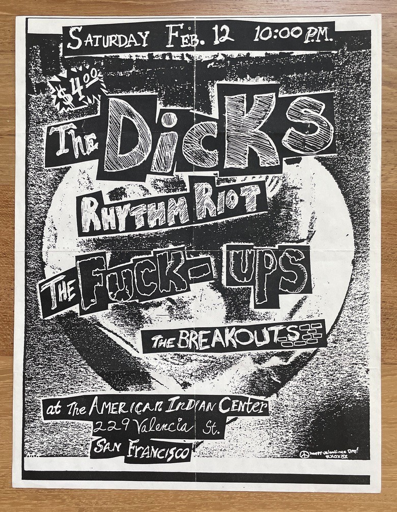 1983 Vintage Punk Rock Concert The Dicks, Rhythm Riot, The Breakouts