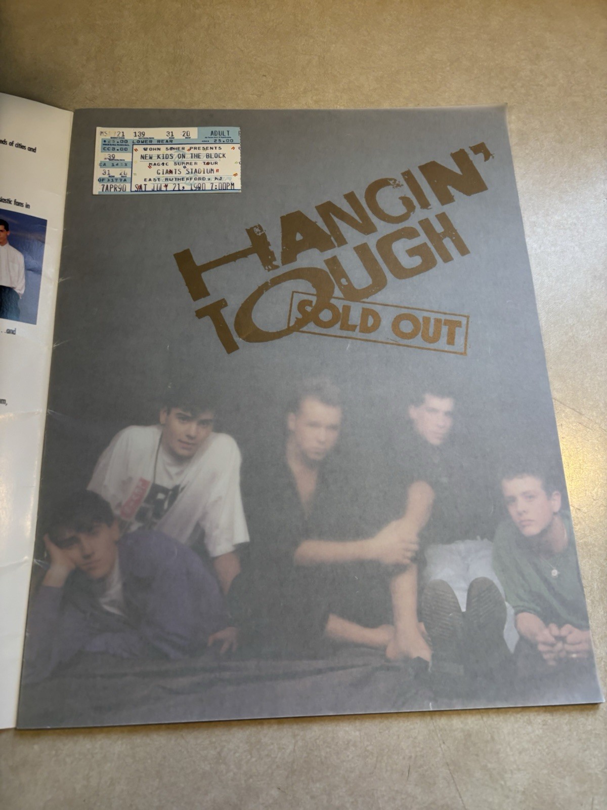NEW KIDS ON THE BLOCK 1990 Concert Program Hangin’ Tough No More Games W/ Ticket