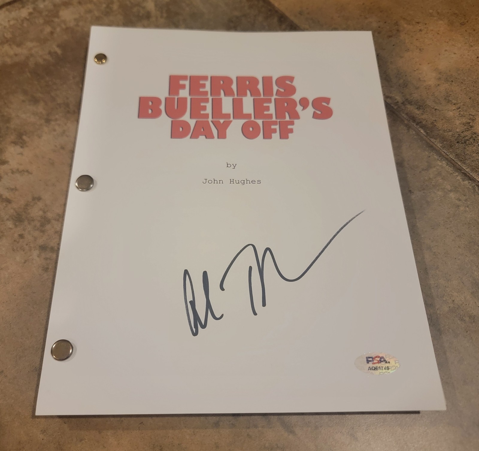 Alan Ruck signed Ferris Bueller’s Day Off script full 134 pages PSA Autograph