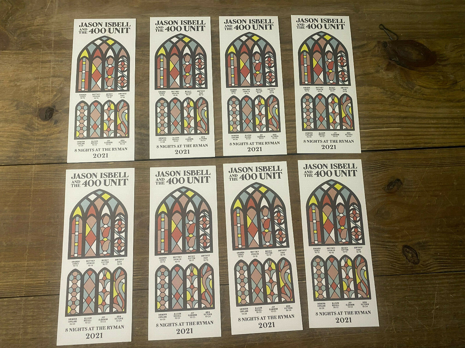 Jason Isbell & The 400 Unit Ryman 2021 Handbill x 8 One for Each Night