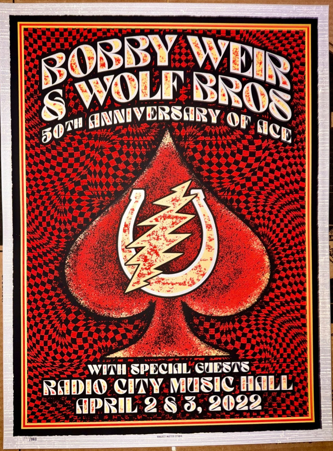 BOB WEIR WOLF BROS POSTER ACE 50TH ANNIVERSARY RADIO CITY NYC 2022 DEAD #521/960