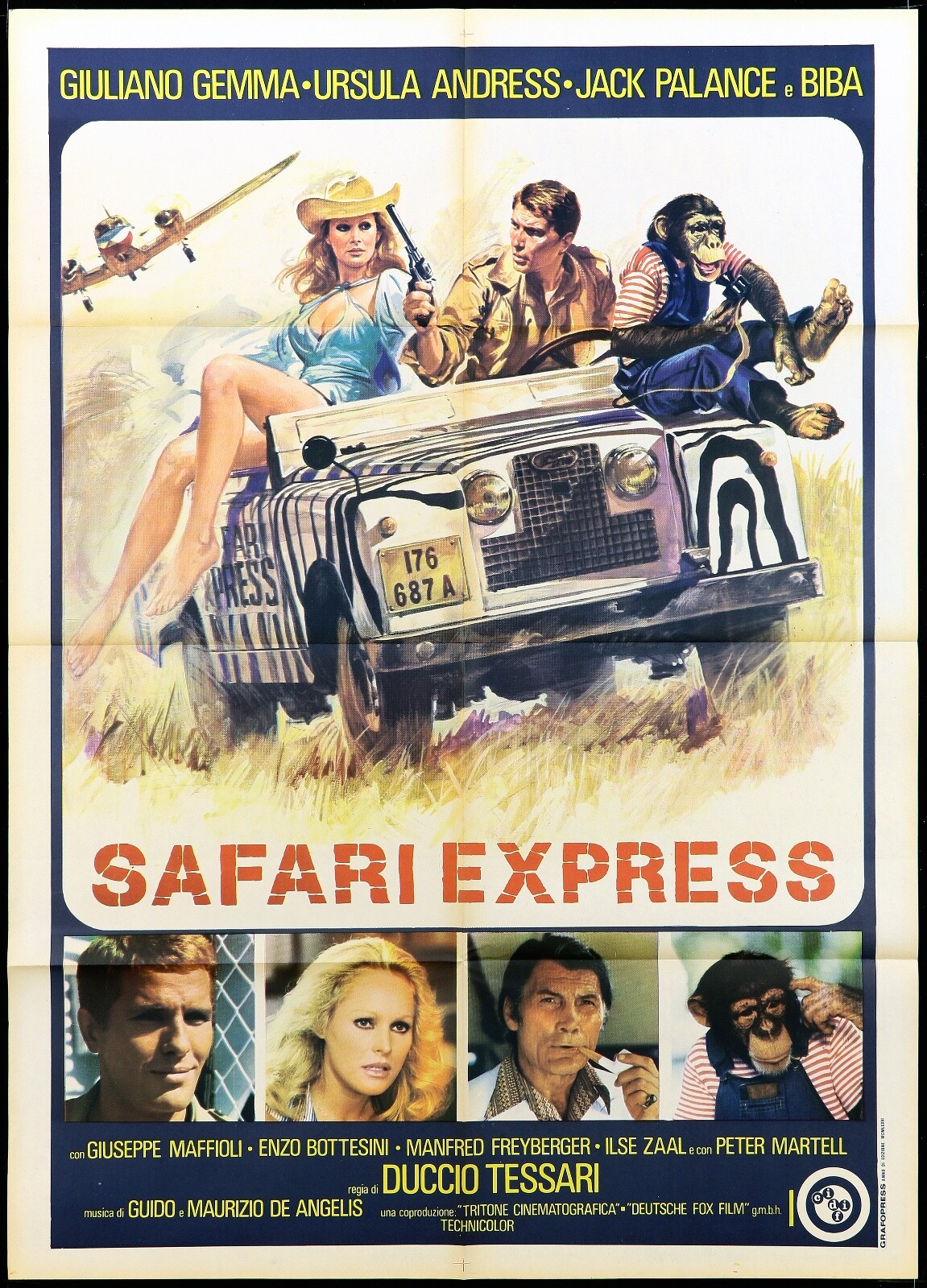 SAFARI EXPRESS MOVIE POSTER 2ND TYPE LAND ROVER URSULA ANDRESS 1976 POSTER 2F