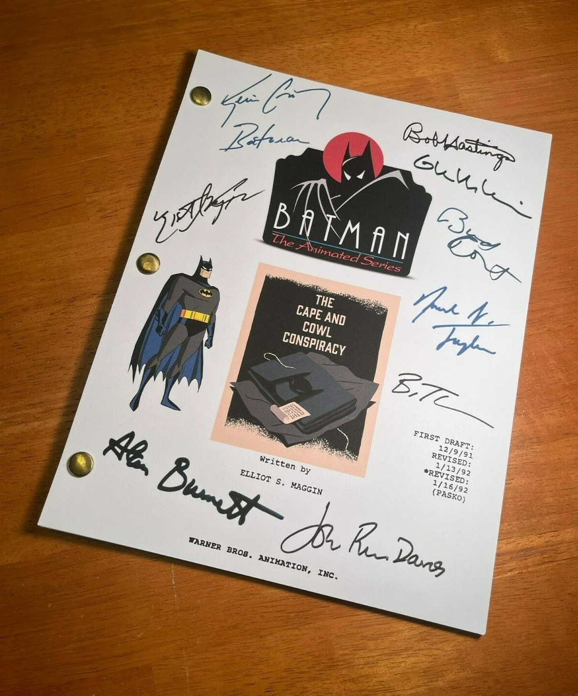 Batman: The Animated Series The Cape & Cowl Conspiracy Script- Signed- Reprints