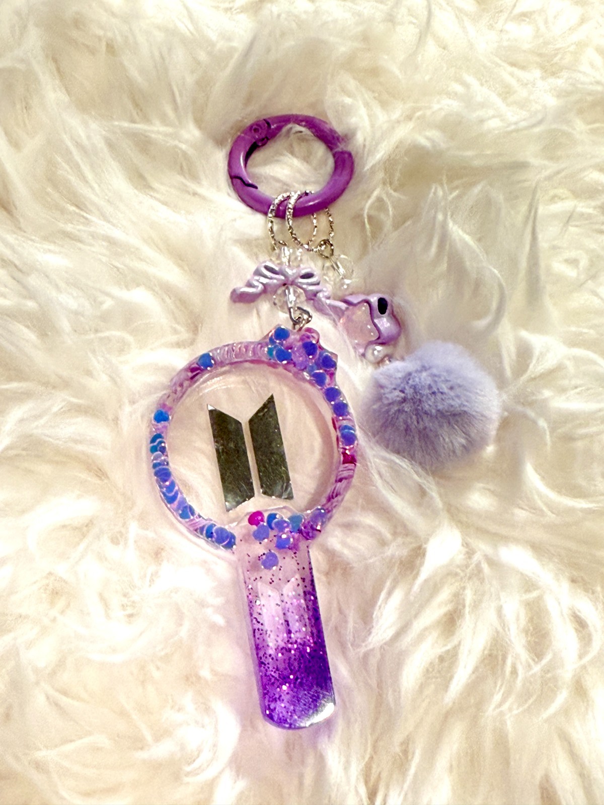BTS ARMY BOMB lightstick version 4 Inspired Handmade Resin Keychain