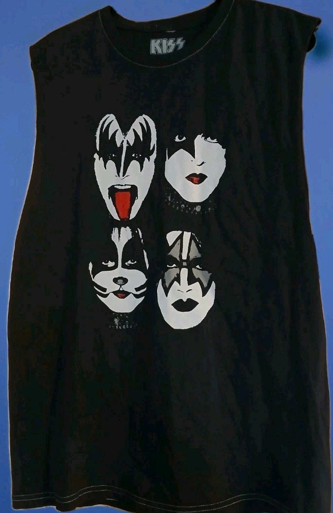 KISS Black Tank Muscle T-Shirt Mens Size Medium Unisex