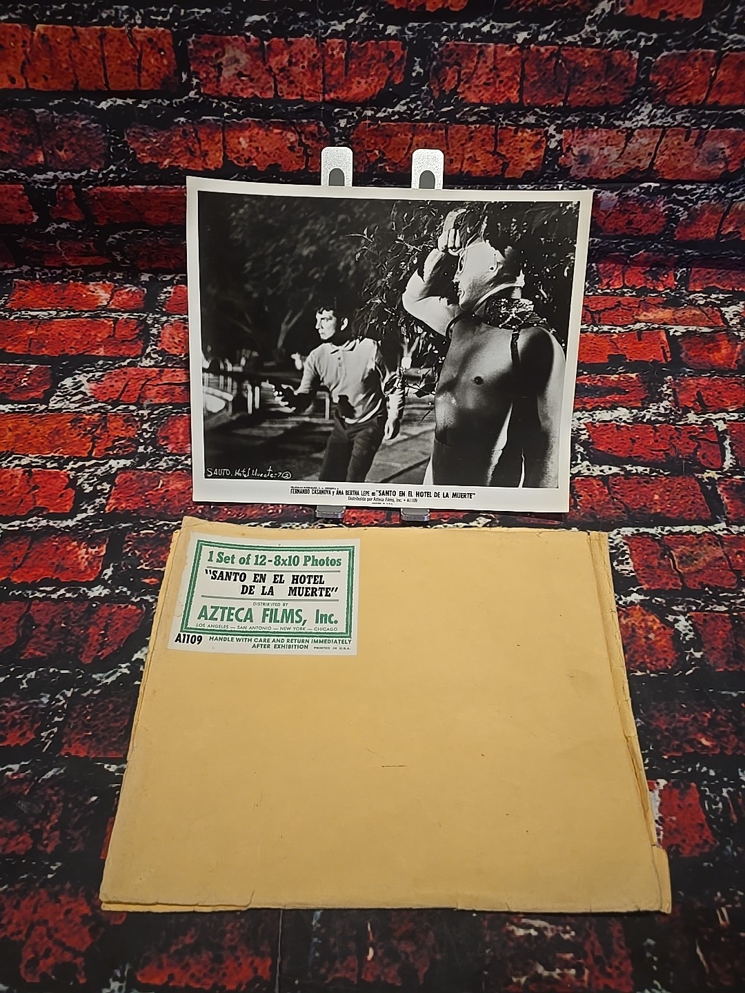Original 1963 El Santo – Lucha Libre Movie Press Photo – Glossy – 8″x10″