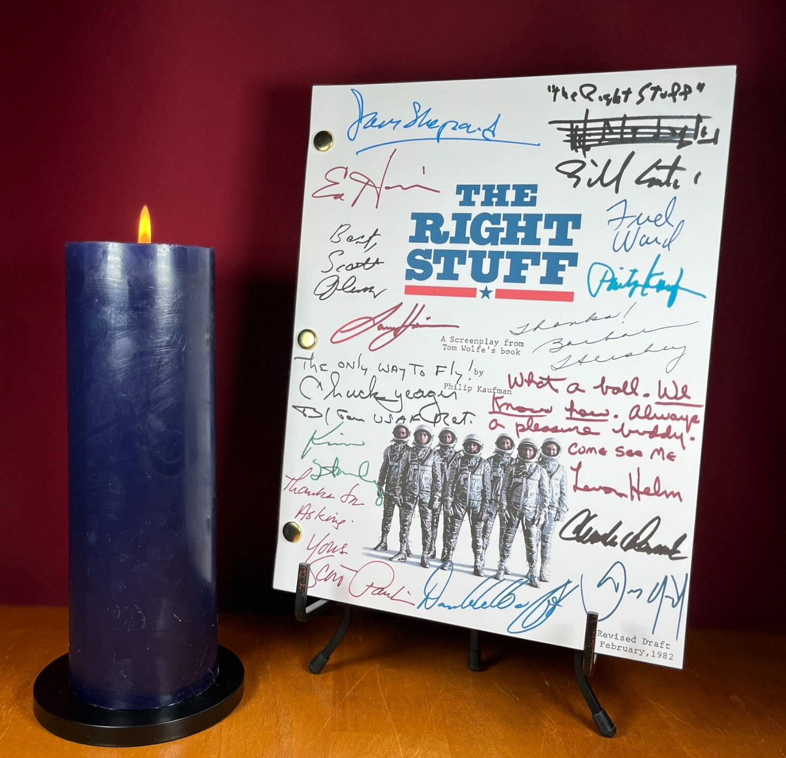 The Right Stuff Script Signed- Autograph Reprints- Astronauts- NASA