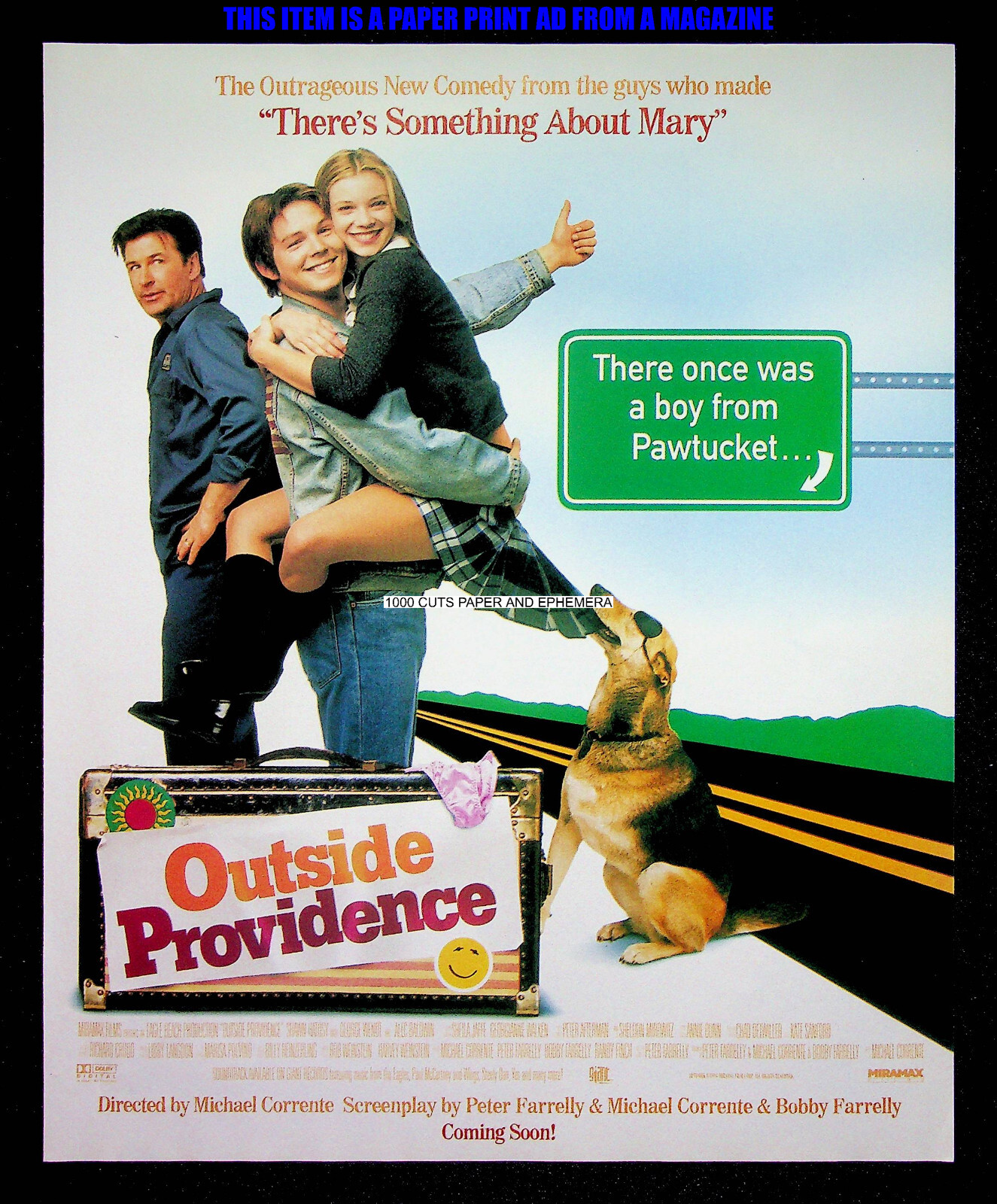 Outside Providence Miramax Films 1999 Trade Print Magazine Ad Poster ADVERT