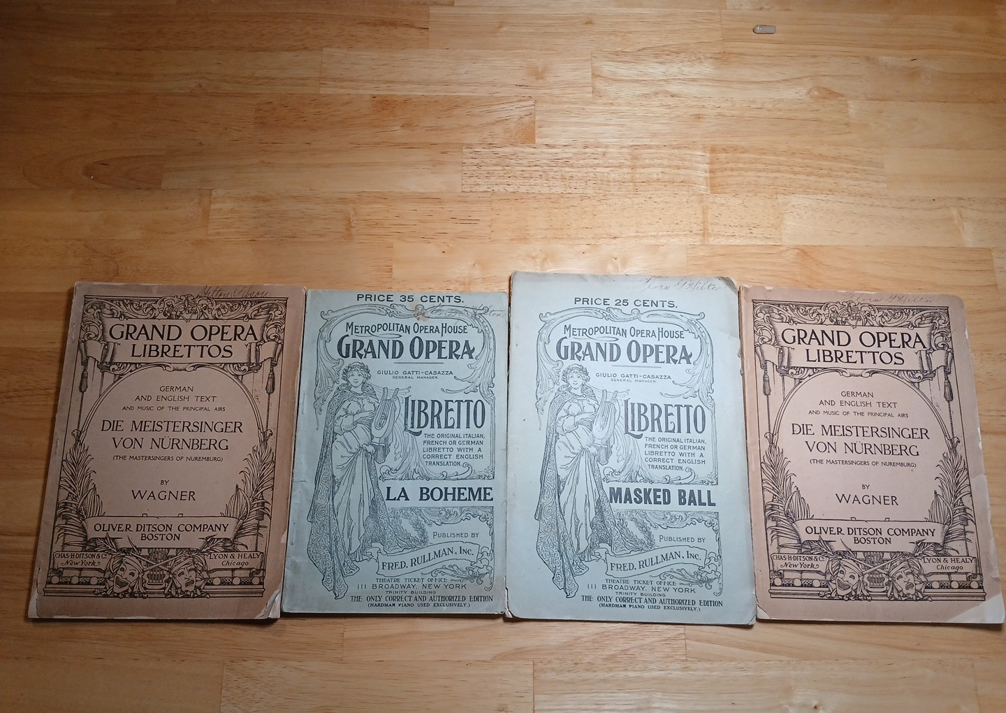 Antique Metropolitan Opera House Grand Libretto Program Lot English And German