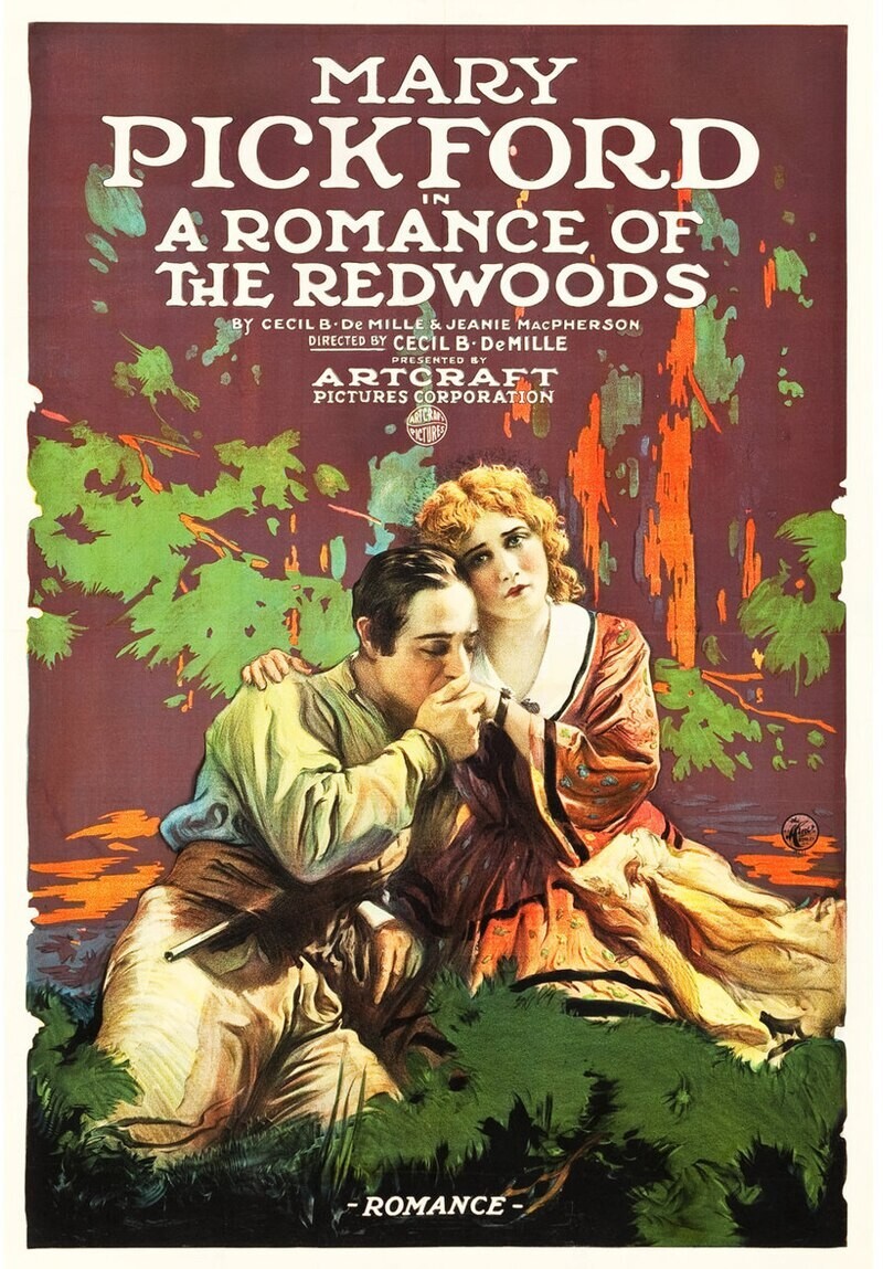 MARY PICKFORD Romance of the Redwoods – 1917 Movie Poster Image – 5 x 7 in Print
