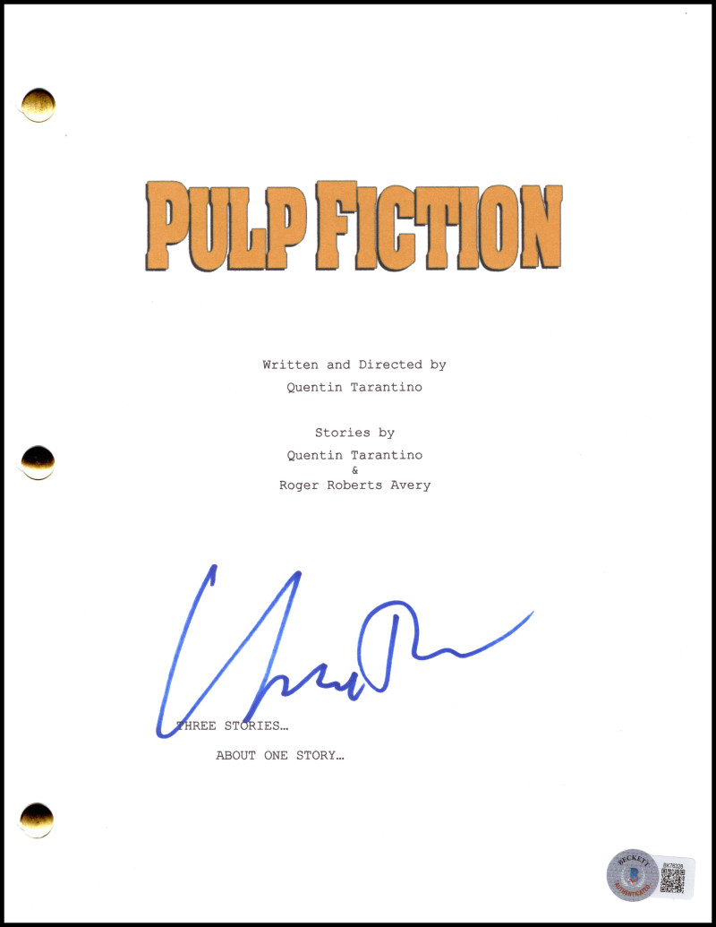 Uma Thurman Signed Autograph Quentin Tarantino ‘s Pulp Fiction Script w/ BAS COA
