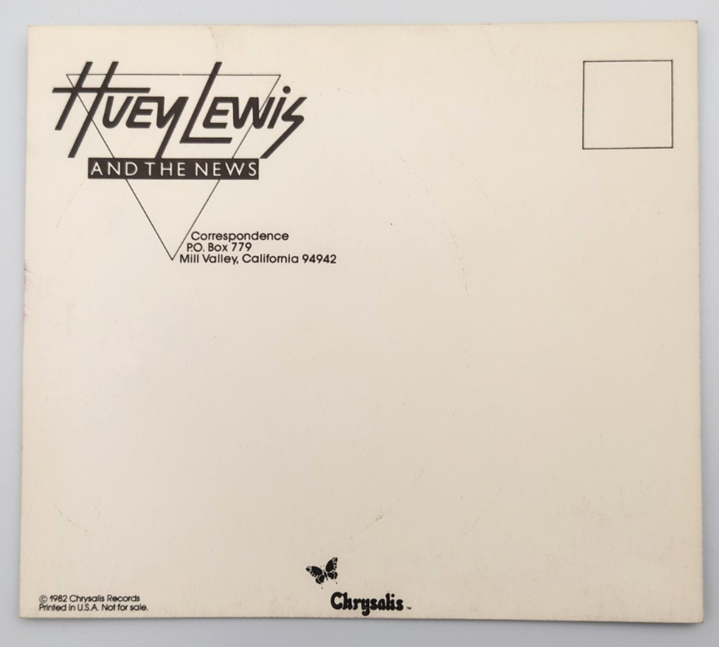 Huey Lewis and The News – 1982 Promotional Postcard 5″ x 5.5″