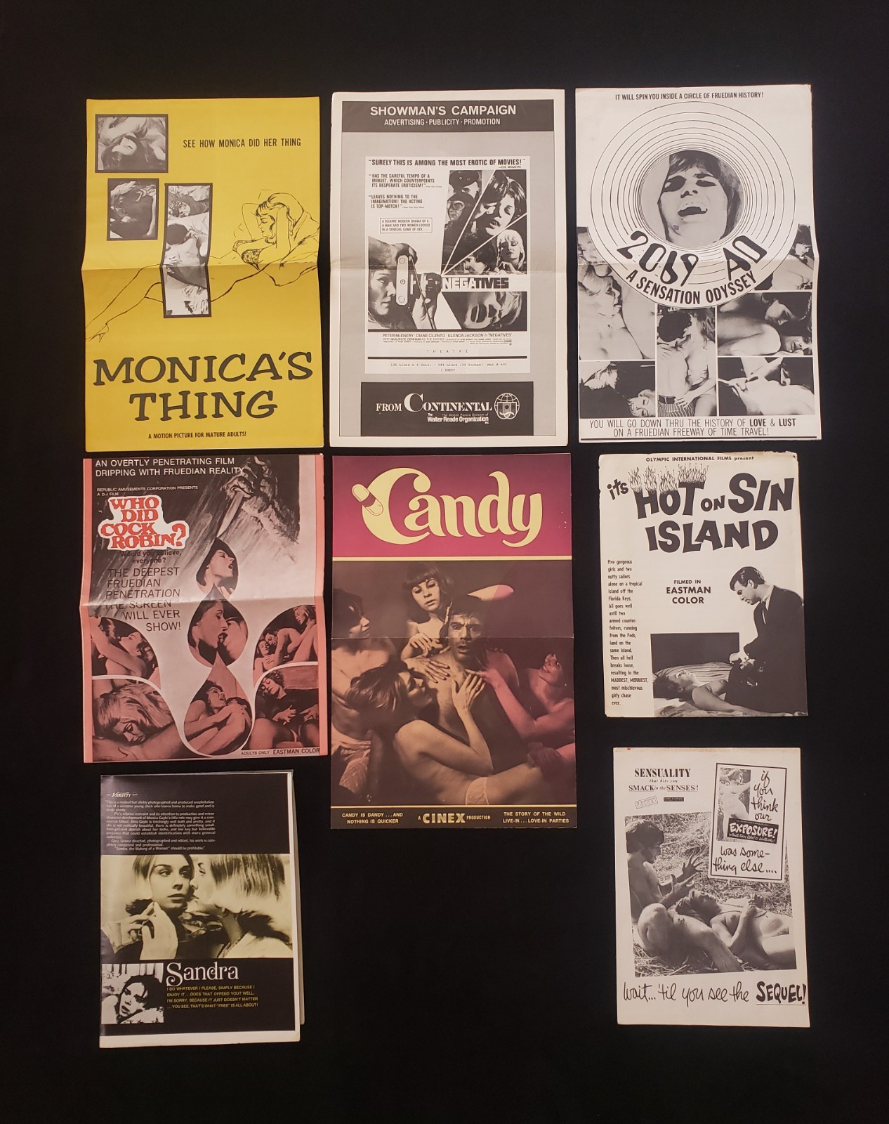 Lot Of 8 Vintage Counterculture Sexploitation Film Movie Pressbooks 1960s 1970s