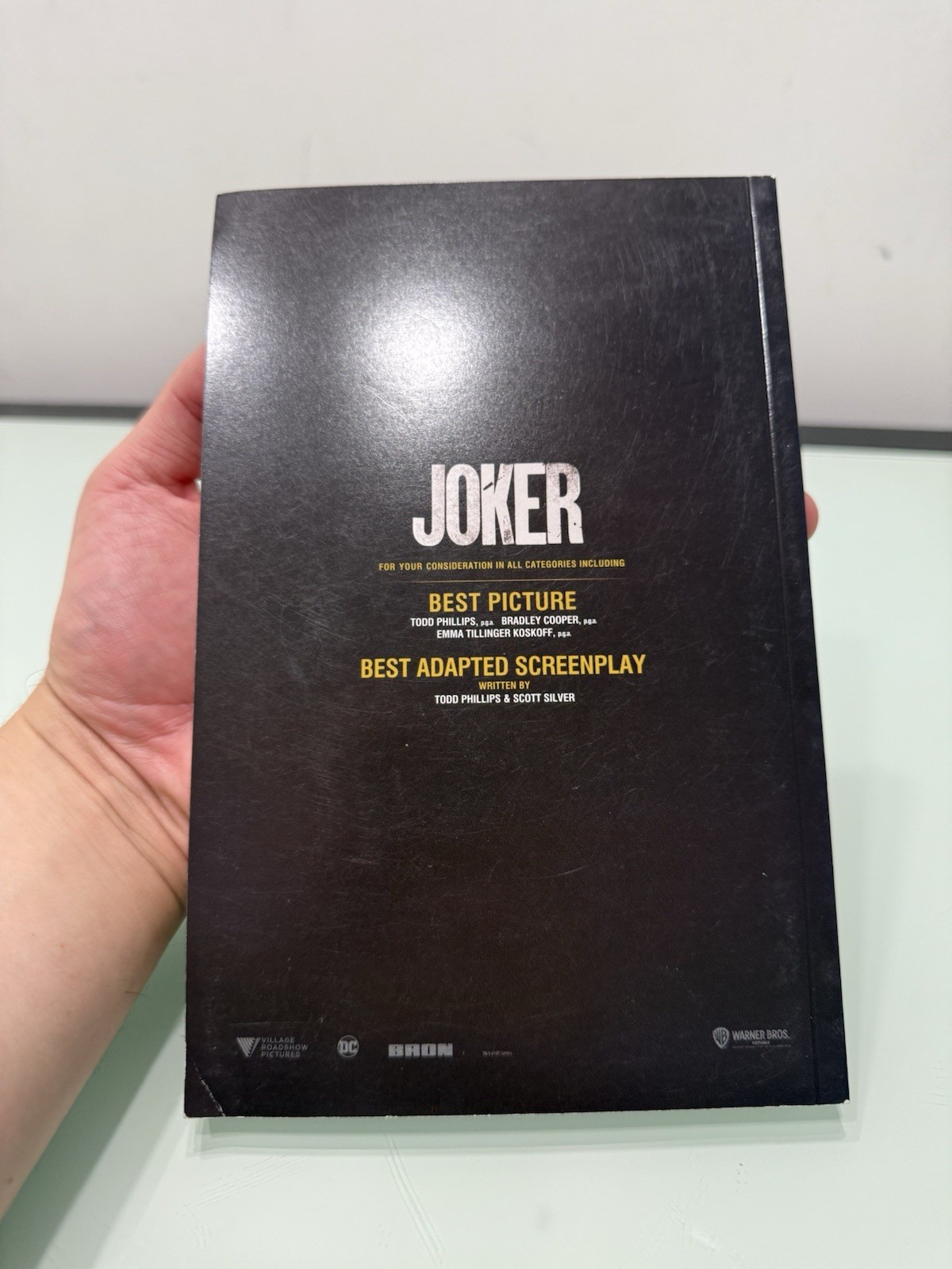 FYC Joker Script/Screenplay Book For Your Consideration 2018 Writers Guild Award