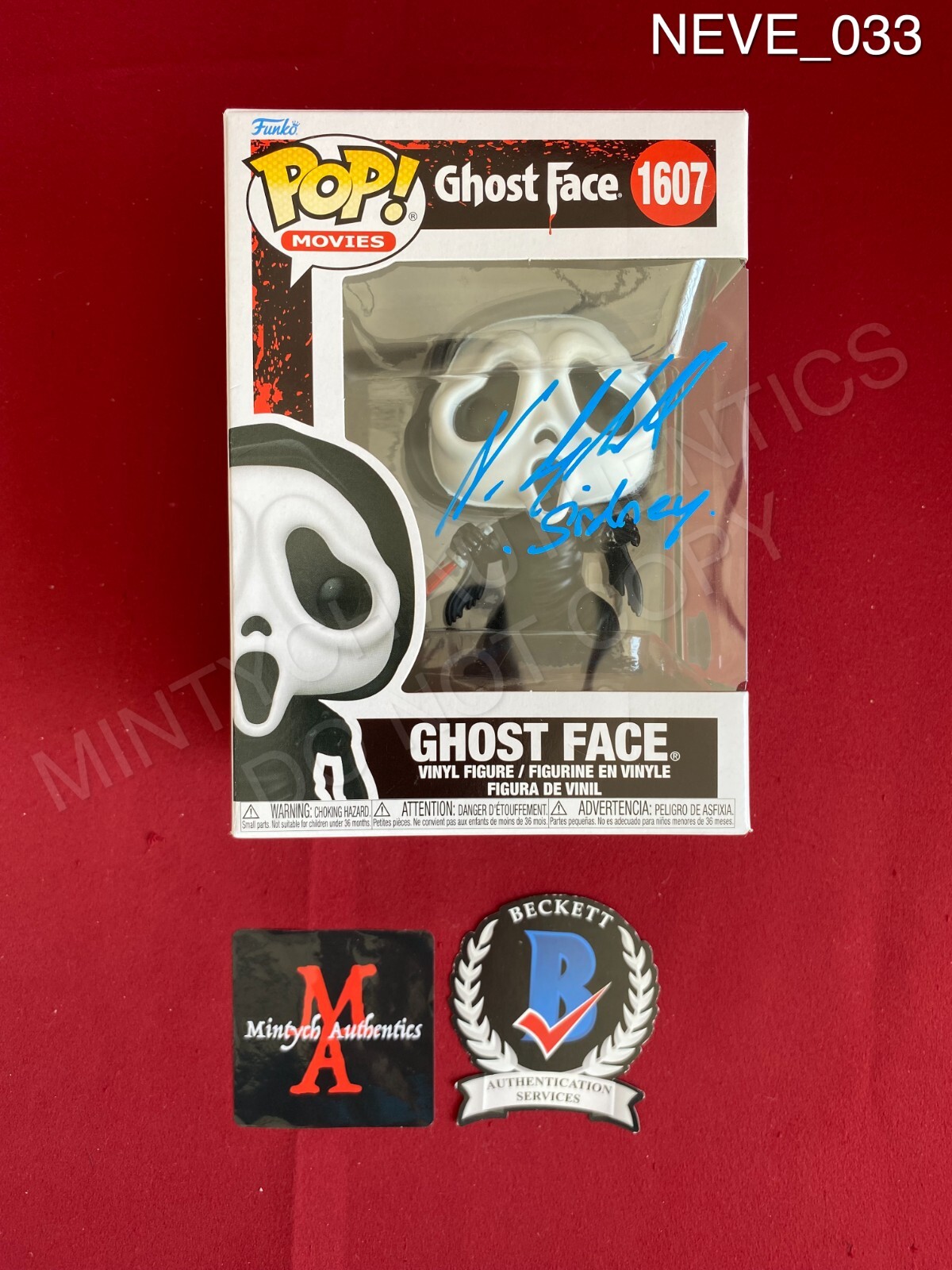 Neve Campbell autographed signed Ghost Face Funko Pop #1607 Scream Beckett COA