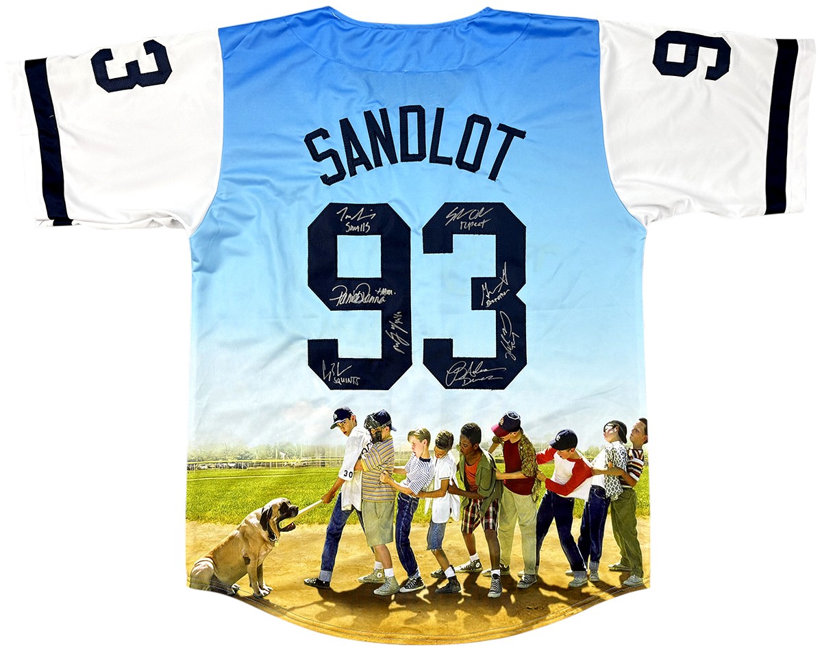 The Sandlot Cast Signed Legends Jersey – 8 Signatures – Renna, Leopardi TRISTAR