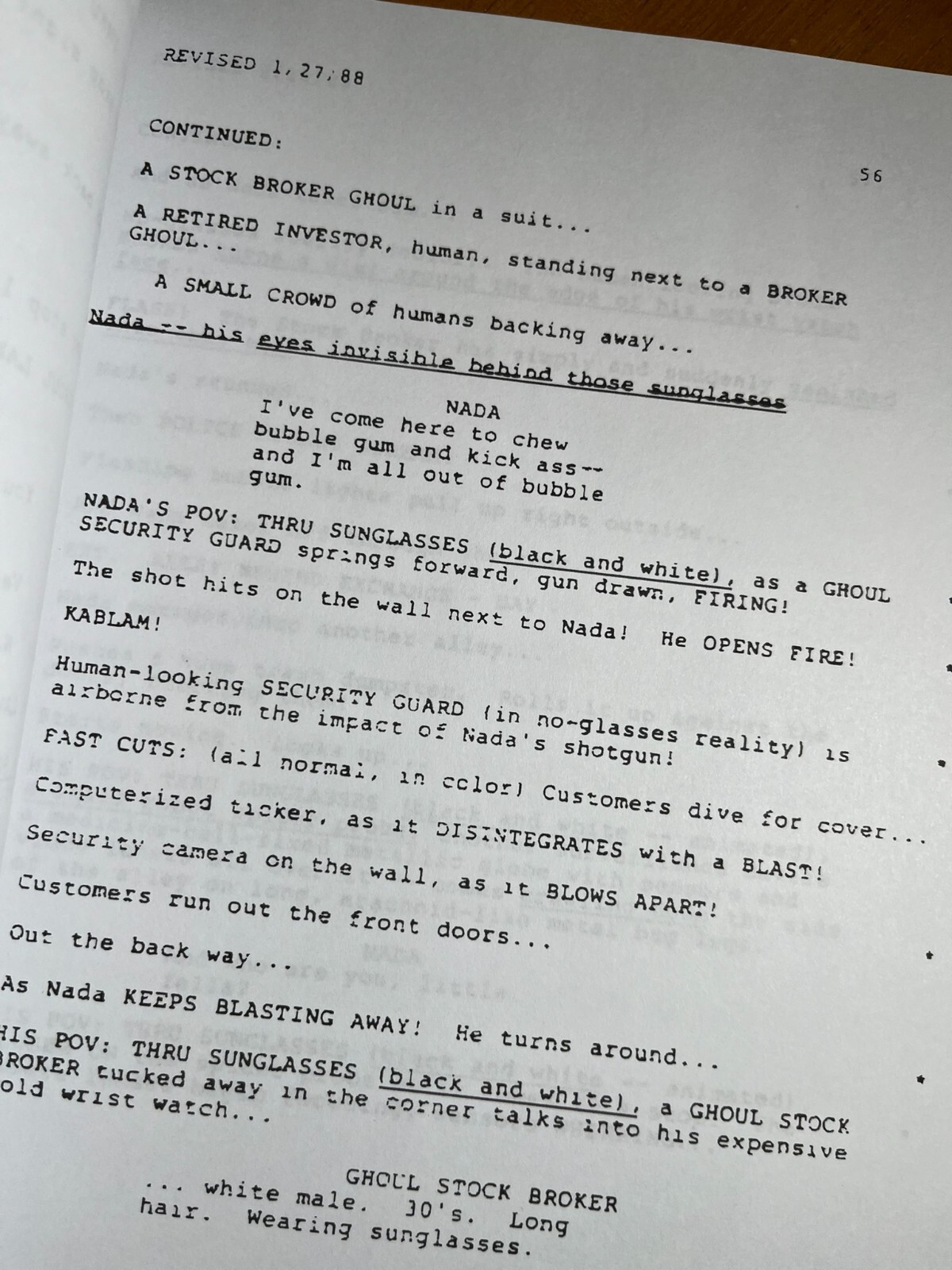 They Live Script Signed – Autograph Reprints – Roddy Piper – John Carpenter