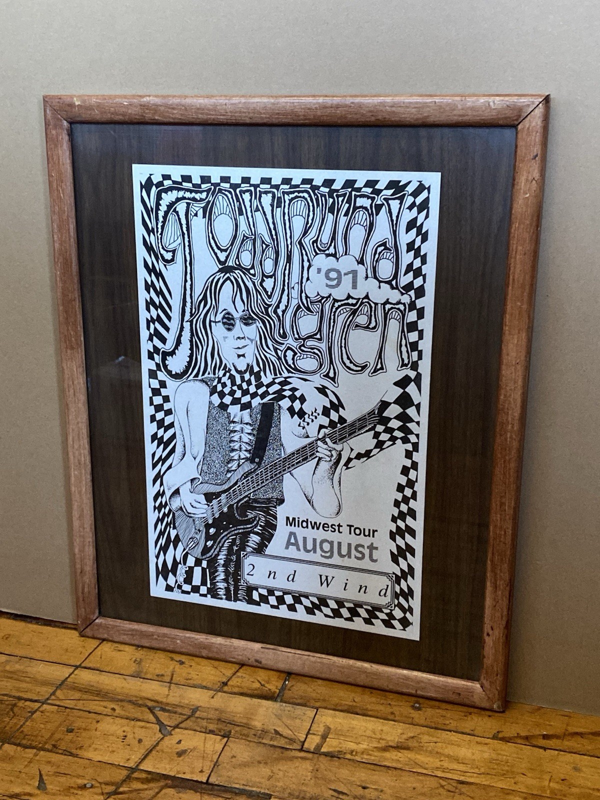 Vintage 1991 Todd Rundgren Concert Poster Midwest Tour 2nd Wind Album 21×17