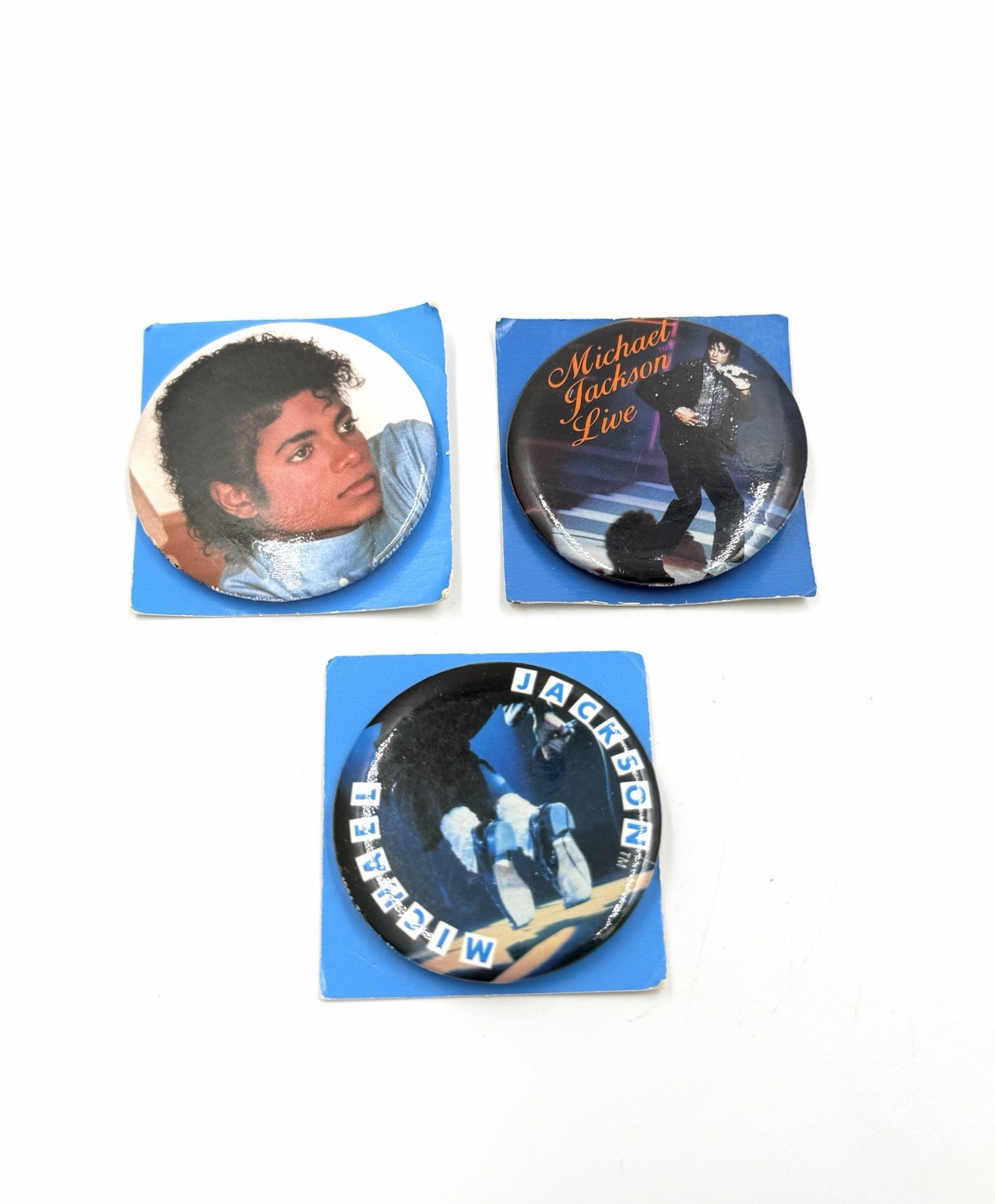 Vintage Michael Jackson TM Lot Of 3 2.25” Pinback Button Badges 1980s Thriller