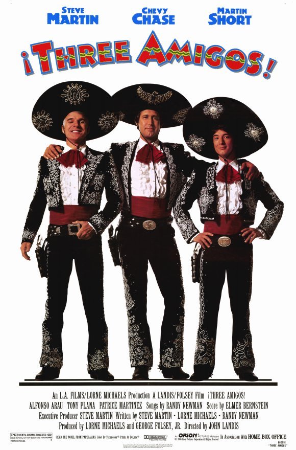 THE THREE AMIGOS Movie MINI Promo POSTER Chevy Chase Steve Martin Martin Short