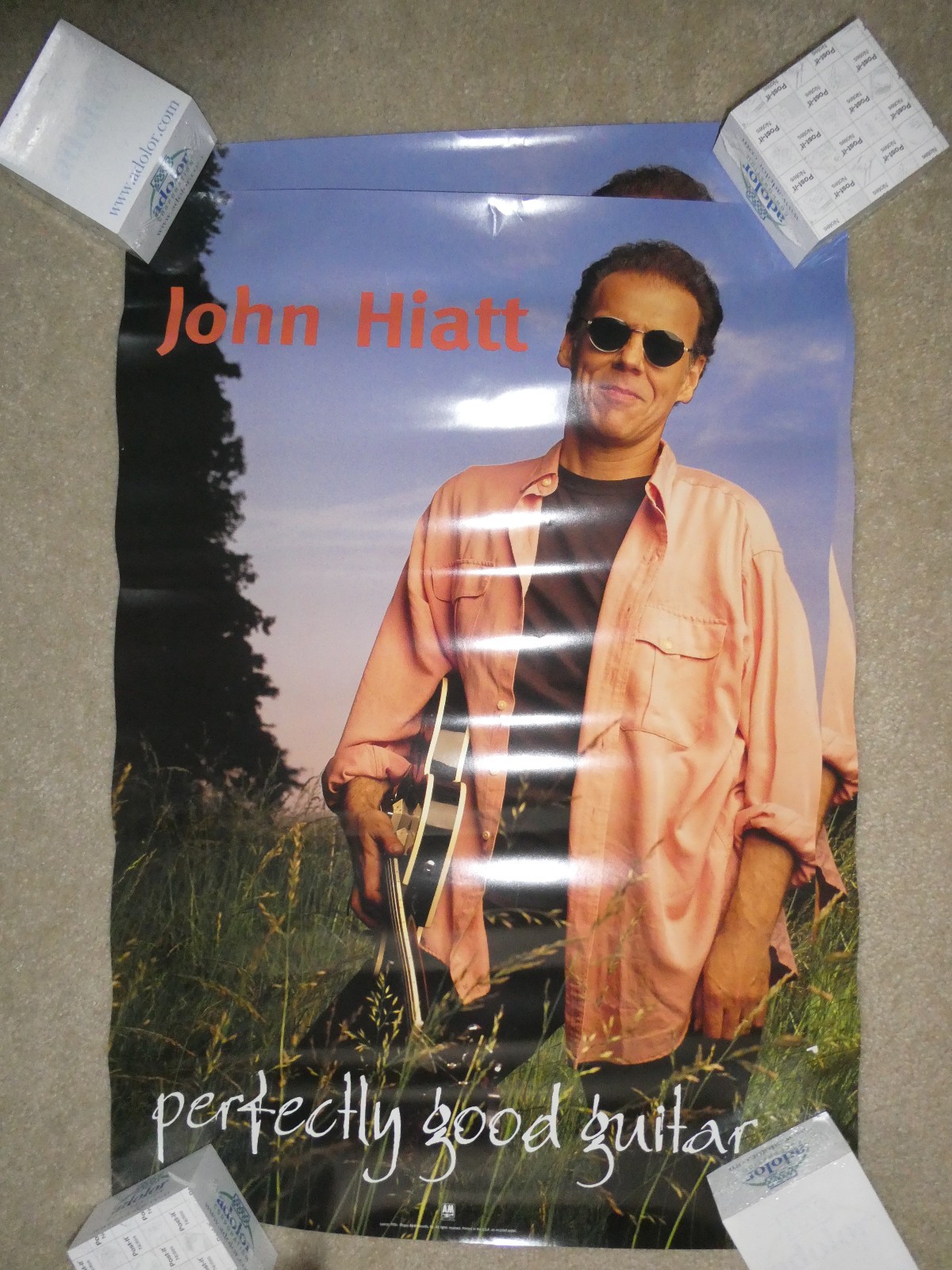 Vintage 1993 Music Store Album Poster John Hiatt Perfectly Good Guitar 29×20″