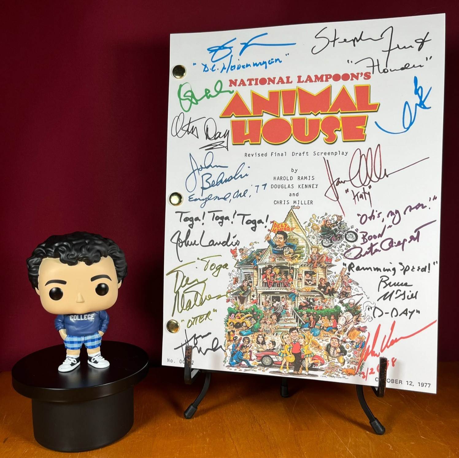 National Lampoon’s Animal House Script Signed- Autograph Reprints- John Belushi