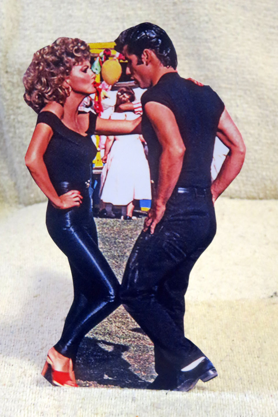 John Travolta & Olivia Newton-John “Grease” Movie Tabletop Display Standee 10″