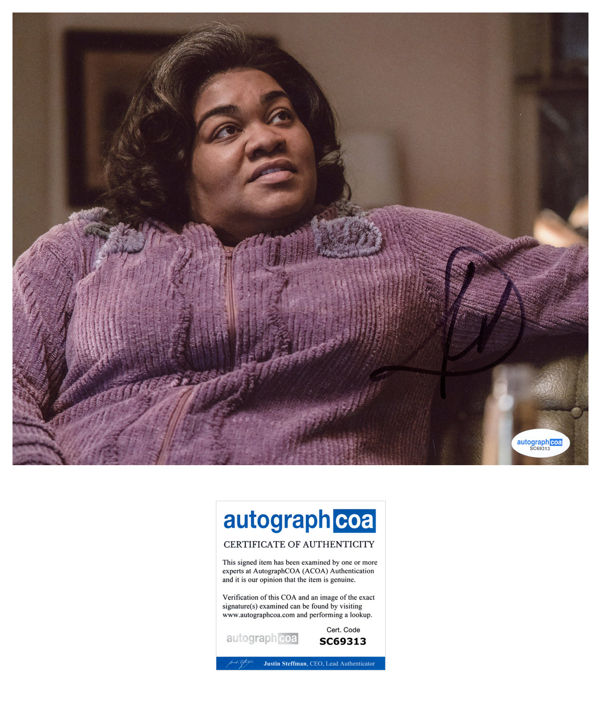 Da’Vine Joy Randolph Signed THE HOLDOVERS 8×10 Photo EXACT Proof ACOA B