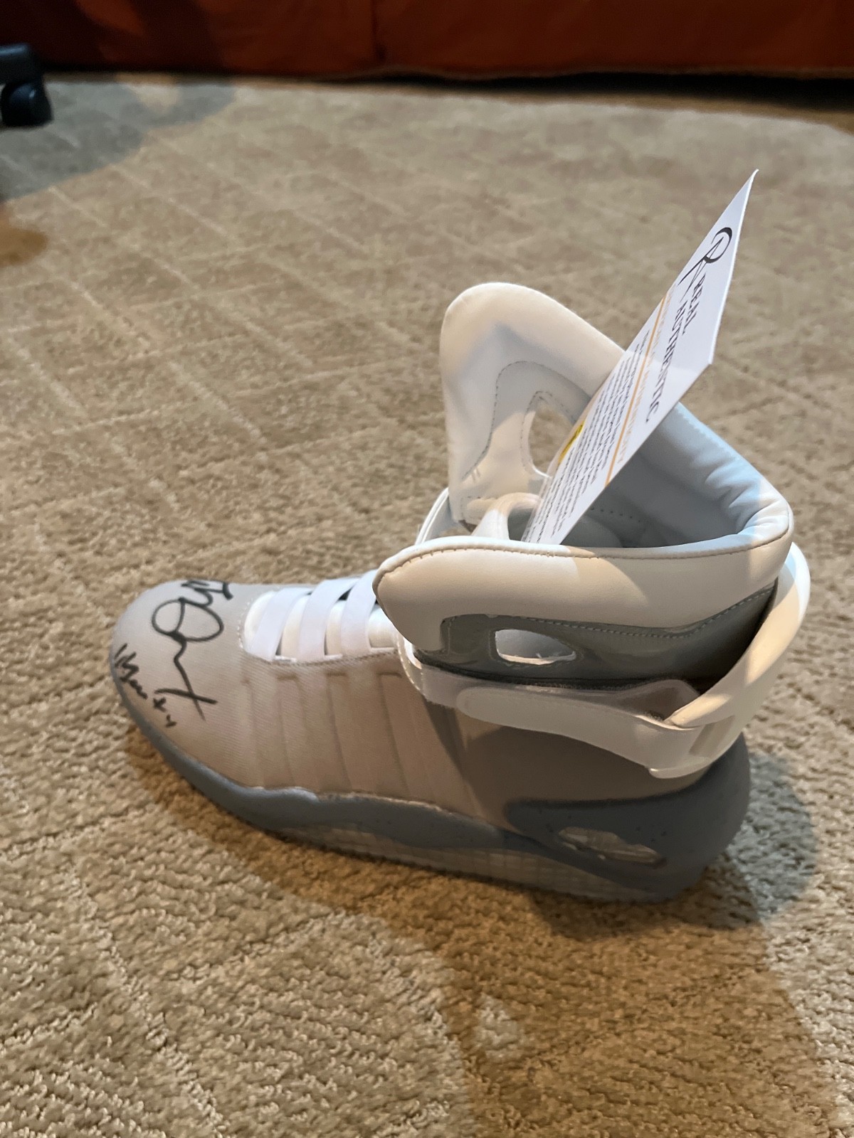 (REDUCED FOR BIDDING) MICHAEL J. FOX SIGNED BACK TO THE FUTURE SHOE (LEFT) COA