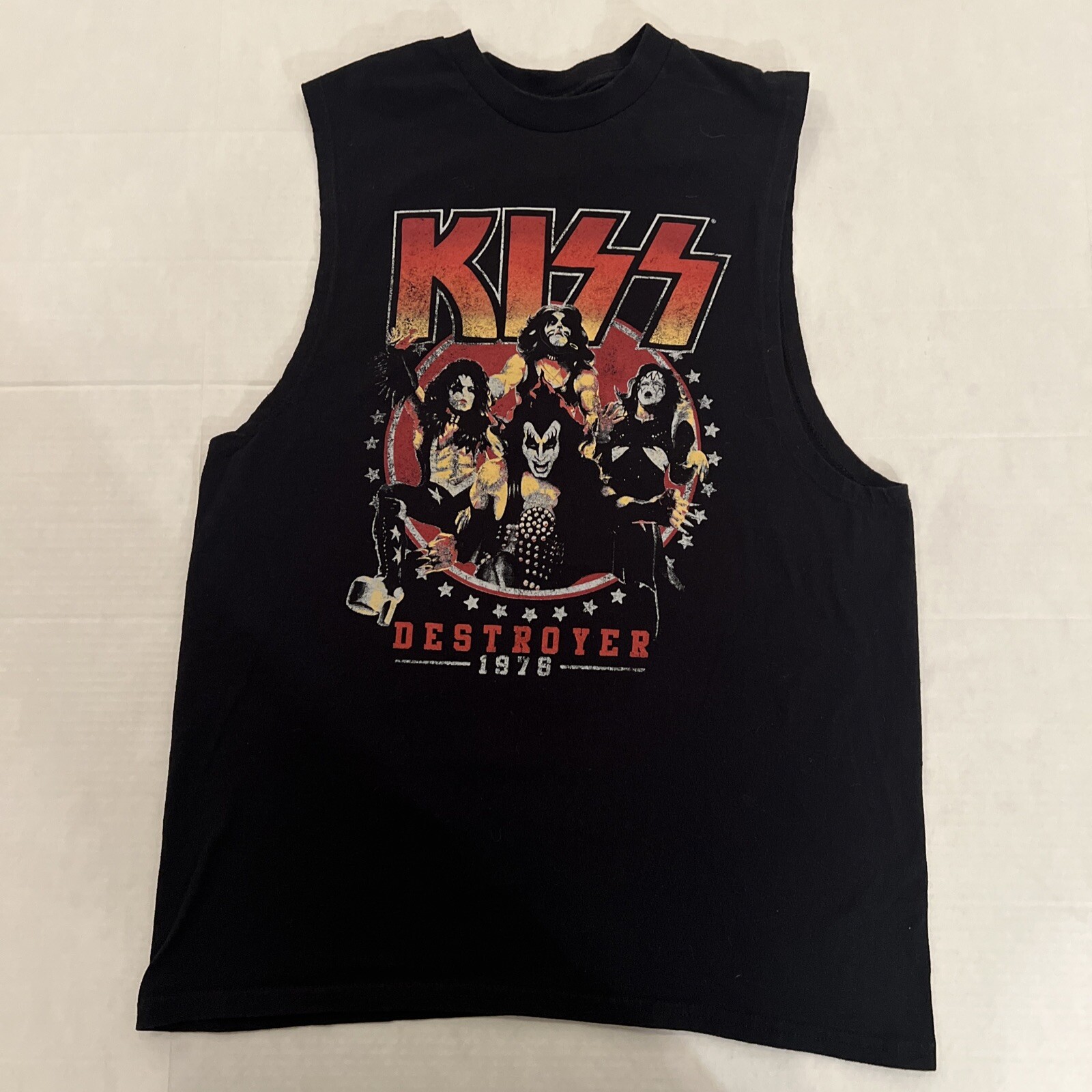 New Official KISS Band Destroyer 1978 Concert Tour Tank Top Shirt Medium Black