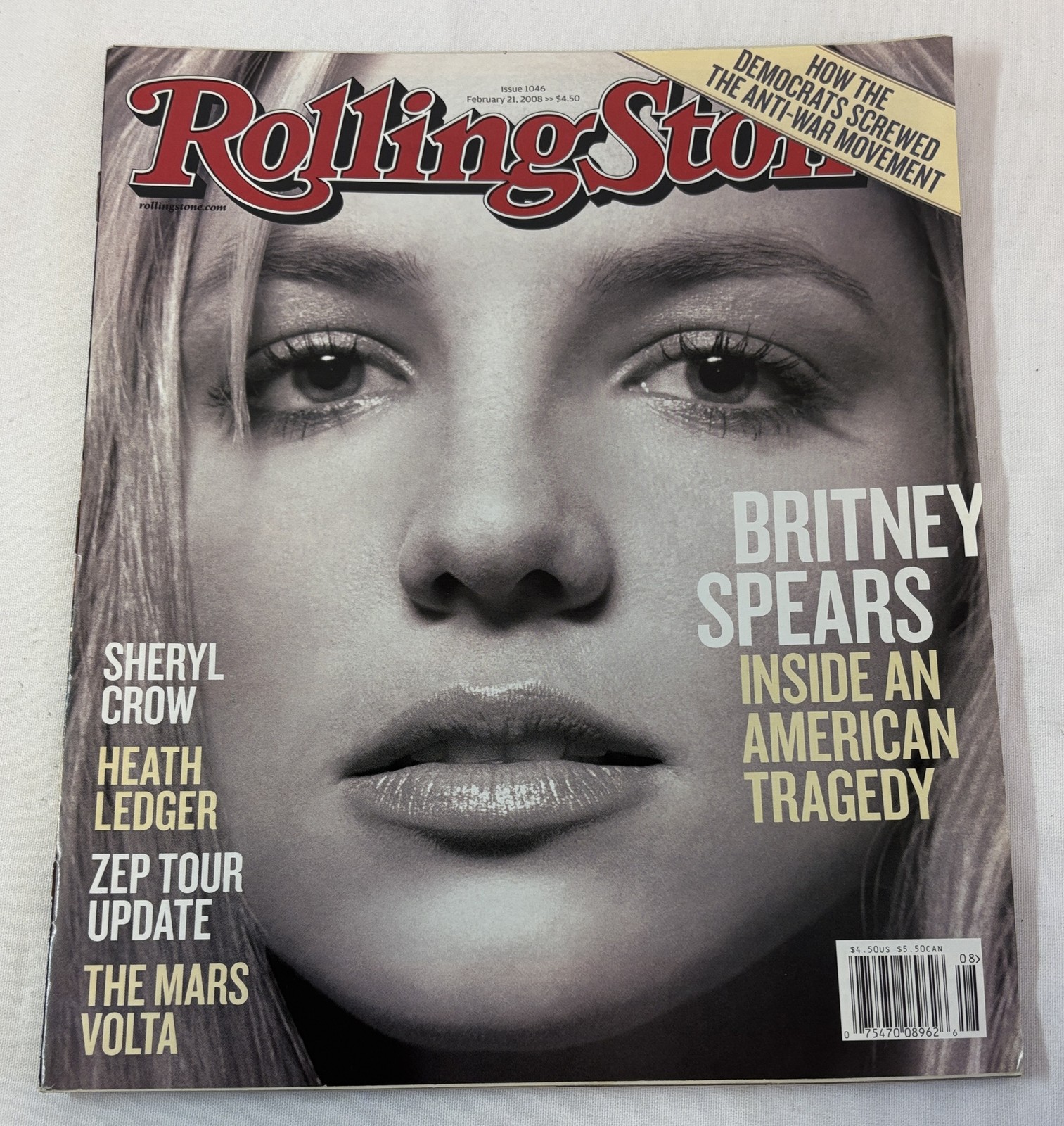 February 21, 2008 Rolling Stone~no label~BRITNEY SPEARS,Sheryl Crow,Heath Ledger
