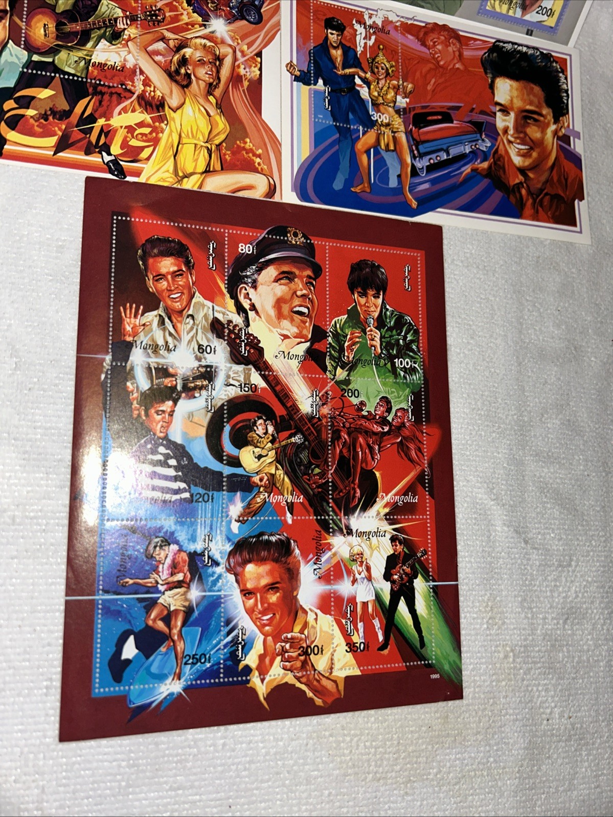 All 5 Pc Set Elvis Presley Limited Edition Postage Stamp Mongolia Army Family🎥