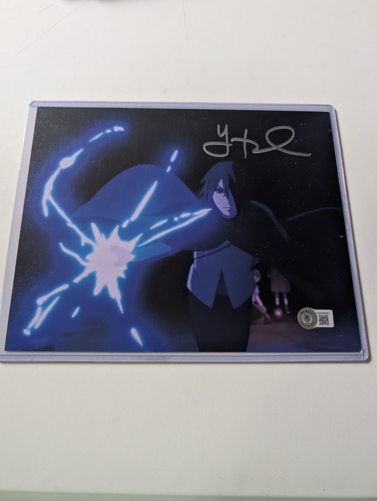 NARUTO SASUKE UCHIHA YURI LOWENTHAL HAND SIGNED PRINT BECKETT CERT 8 X 10