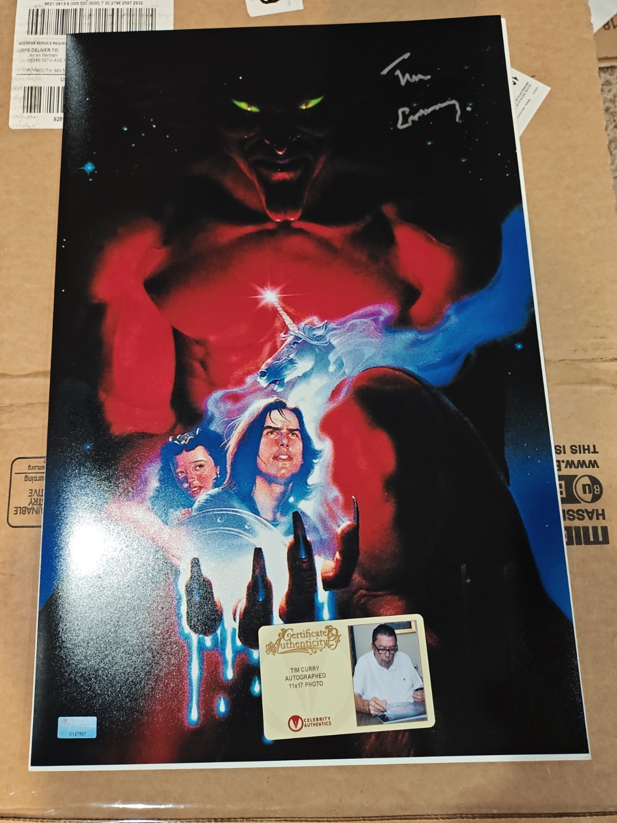 Legend 11×17 Poster Signed Tim Curry Celebrity Authentics COA