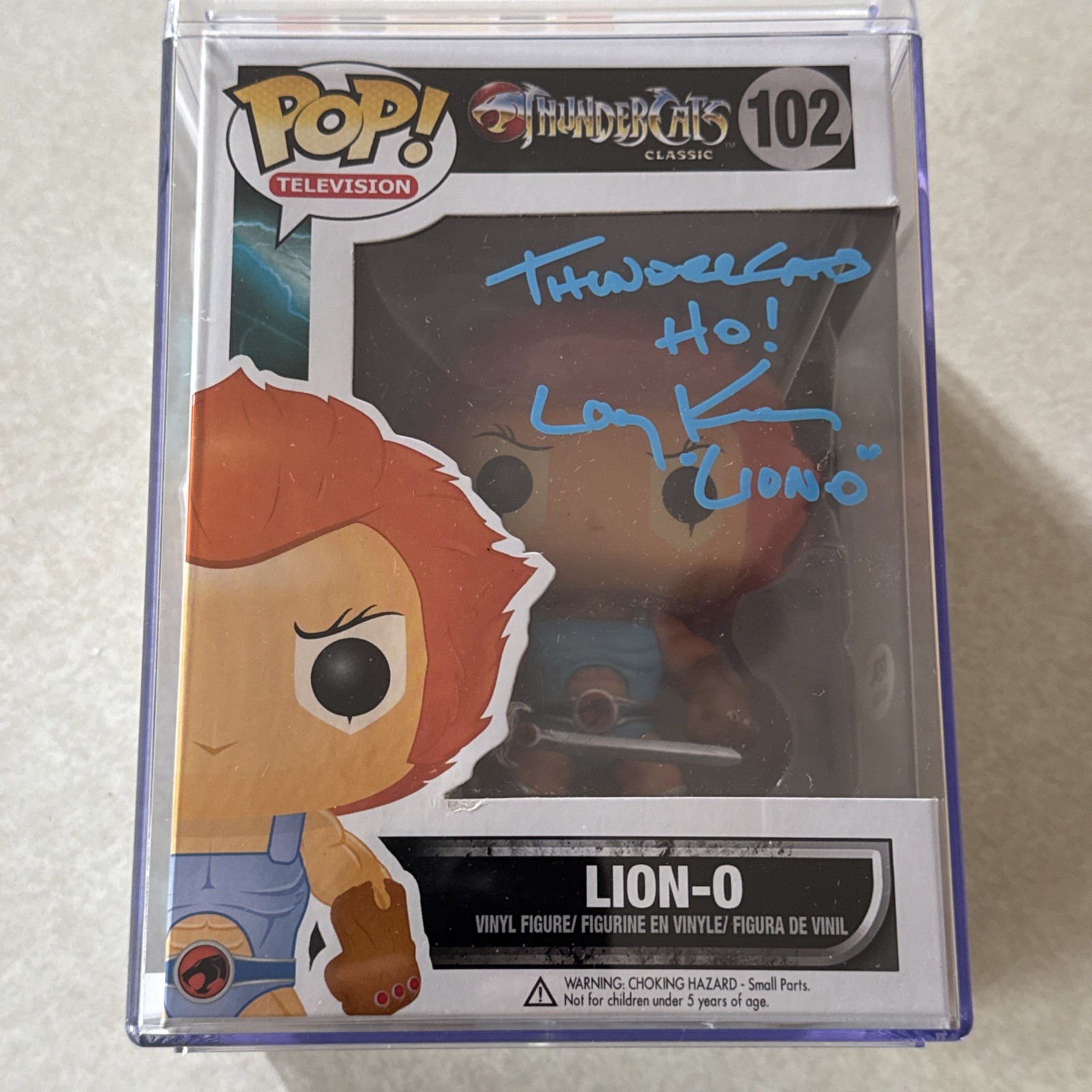 Funko Pop Thundercats Lion-O 102 Vaulted PSA/DNA Auto Signed RARE Larry Kenny
