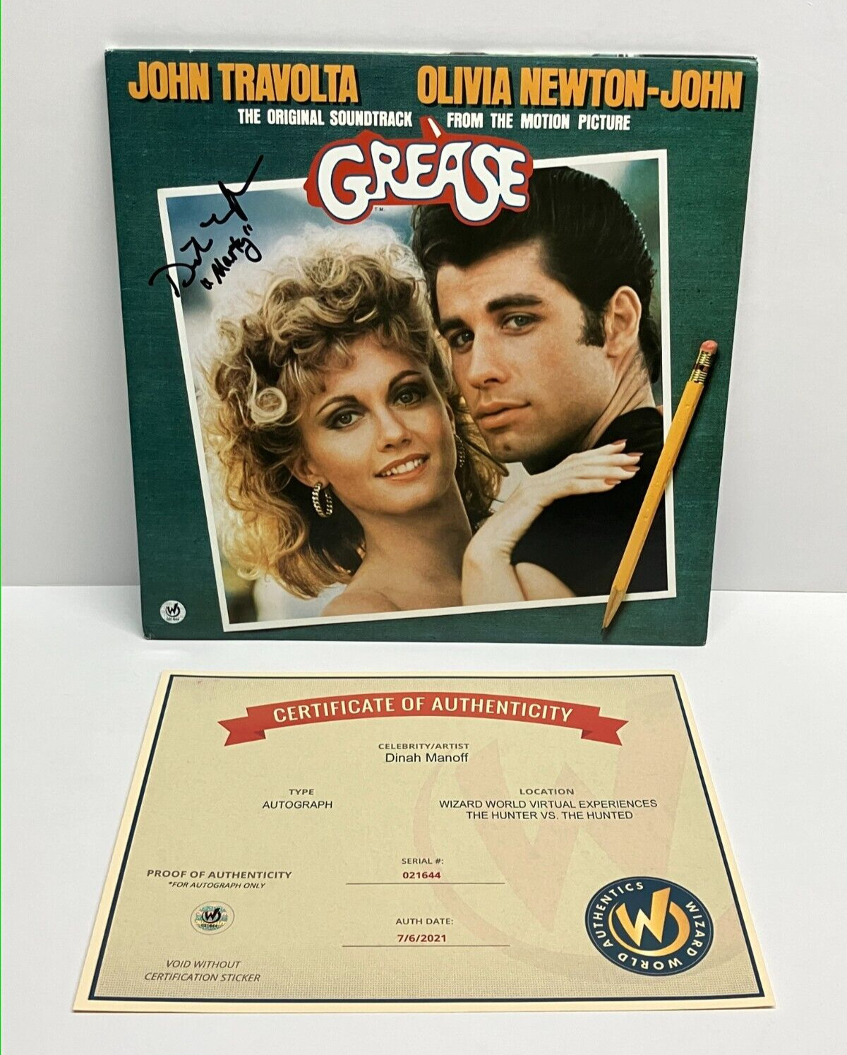 GREASE Original Soundtrack Record LP Signed by Dinah Manoff “Marty” with COA