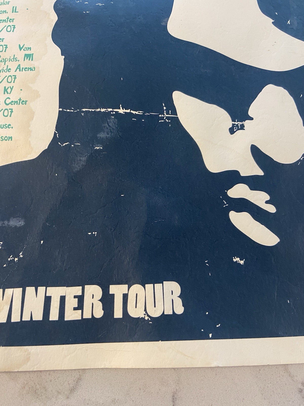 JOHN MAYER 2007 WINTER TOUR POSTER, #ED 457/1000. RARE BLUE INK VERSION.