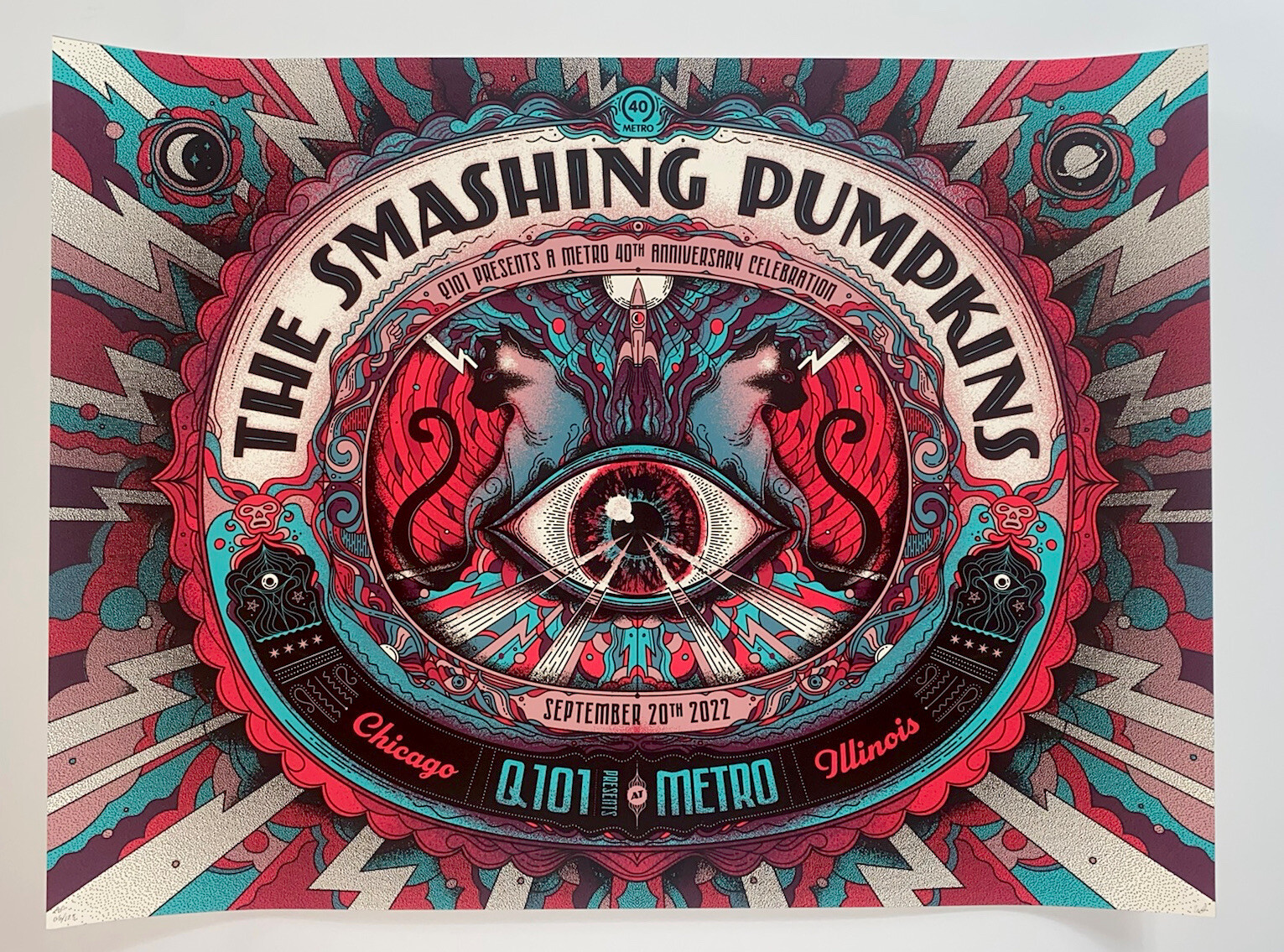 The Smashing Pumpkins Poster Metro Chicago IL 2022 Official Silkscreen S/N X/125